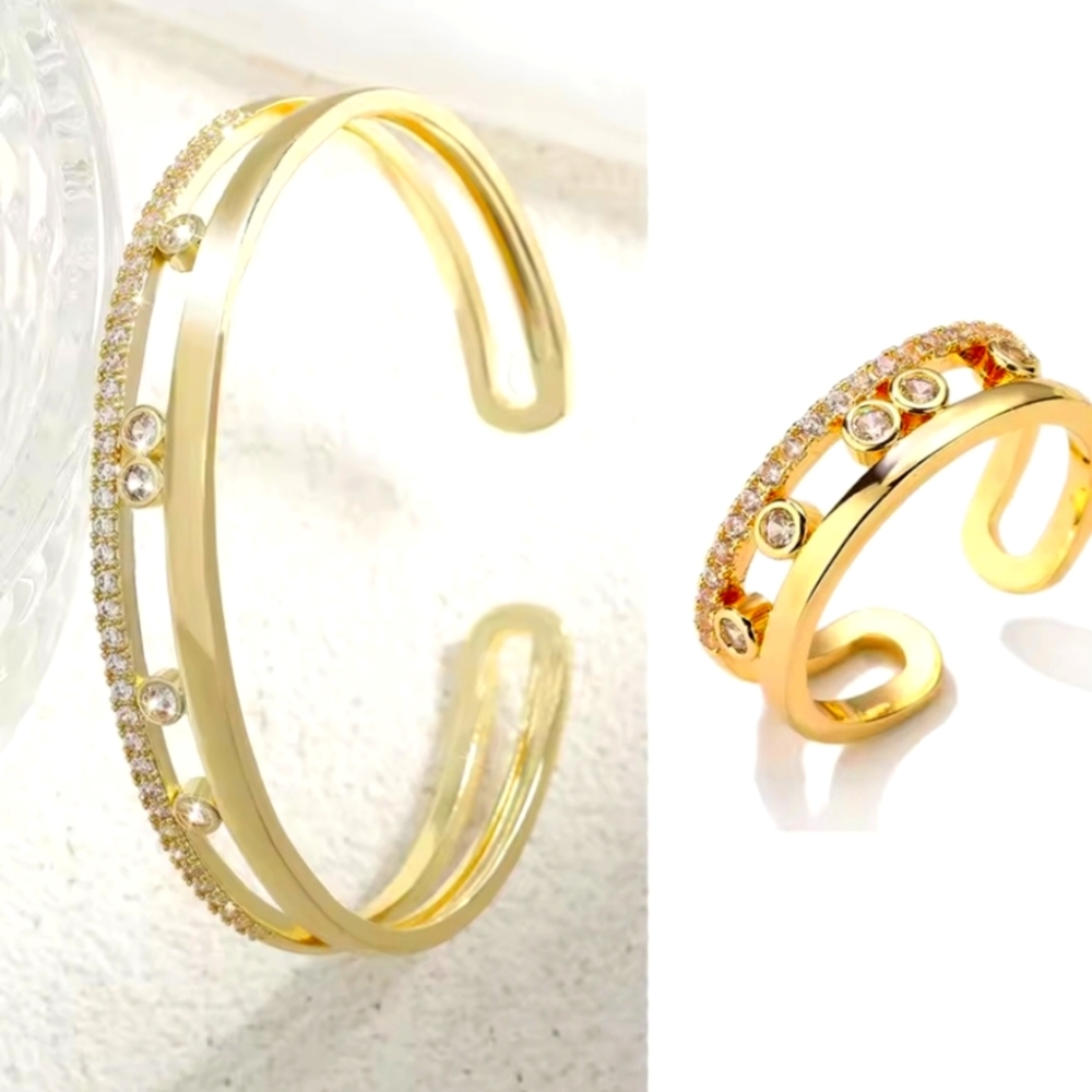 SALE❣️Gorgeous French STYLE Move Romane Cuff Bracelet And Ring SET